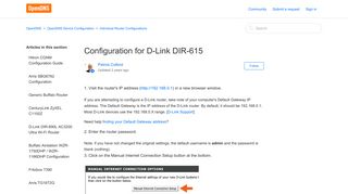 Configuration for D-Link DIR-615 – OpenDNS