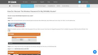How do I recover the Wireless Password on my ... - D-Link - Singapore