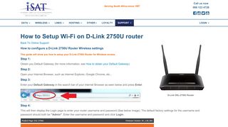 How To Setup Wi-Fi on a D-Link 2750u Router - iSAT