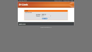 D-LINK SYSTEMS, INC | WIRELESS ROUTER | LOGIN