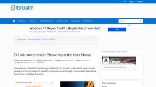 D-Link router: Please enter your username error - Techulator