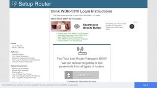 How to Login to the Dlink WBR-1310 - SetupRouter