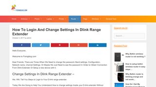 How to Login & Change Settings in Dlink Range Extender | Dlinkap ...