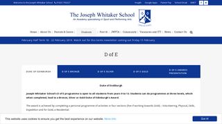 D of E - The Joseph Whitaker School