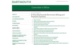 Dartmouth Electronic Billing and Payment System (D-Pay)
