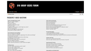 D16 Group Users Forum - Frequently Asked Questions