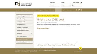 Brightspace (D2L) Login - Calgary Catholic School District