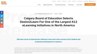 Calgary Board of Education Selects Desire2Learn For One of the ...