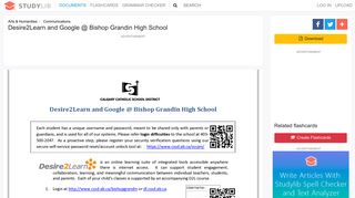 Desire2Learn and Google @ Bishop Grandin High School - studylib.net
