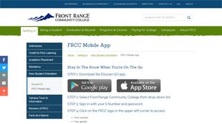 FRCC Mobile App | FRCC - Front Range Community College