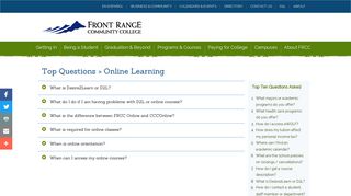 Top Questions > Online Learning | FRCC