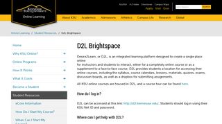 D2L Brightspace - Online Learning | KSU