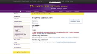 Log In to Desire2Learn – Minnesota State University, Mankato
