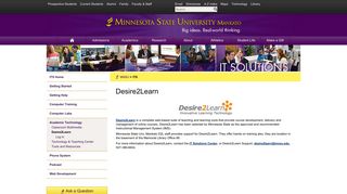 Desire2Learn – Minnesota State University, Mankato