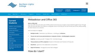Northern Lights College > Current Students > Webadvisor and Office ...