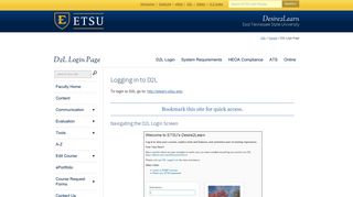 D2L Login Page - Johnson City - East Tennessee State University