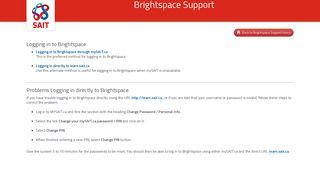 Brightspace Support - SAIT
