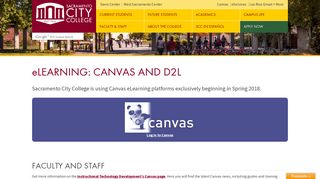 eLearning: Canvas and D2L - Sacramento City College -