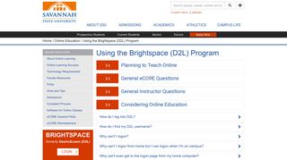 Using the Brightspace (D2L) Program - Savannah State University