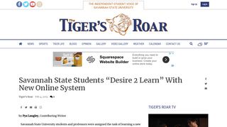 Savannah State Students “Desire 2 Learn” With New Online System ...