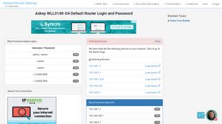 Askey WLL3140-D4 Default Router Login and Password - Clean CSS