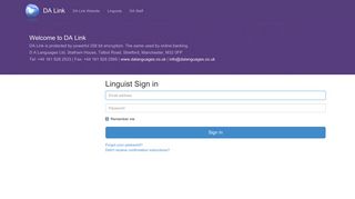 Sign in - DaLink | Sessions | New - DA Languages