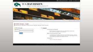 Client Access - Davidson Fixed Income Capital Markets - D.A. Davidson
