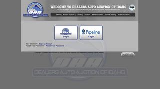 Login | Dealers Auto Auction of Idaho