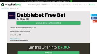 Dabblebet free bets, matched betting, Dabblebet bonus code ...