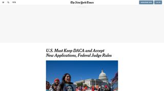 U.S. Must Keep DACA and Accept New Applications, Federal Judge ...