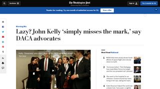 Lazy? John Kelly 'simply misses the mark,' say DACA advocates - The ...