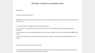 New Sign- in system in your teacher center