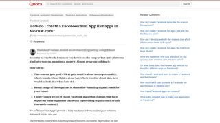 How to create a Facebook Fun App like apps in Meaww.com - Quora