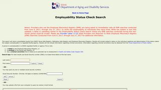 Employability Status Check Search - Employee Misconduct Registry