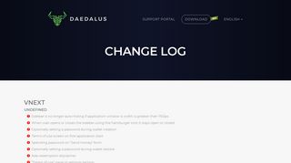 Change log - Daedalus - Cryptocurrency wallet