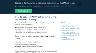 How to access DAERA online services via Government Gateway ...
