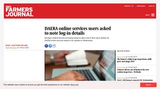 DAERA online services users asked to note log-in details 19 ...