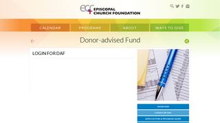 Login for DAF | Donor-advised Fund | Programs | Episcopal Church ...