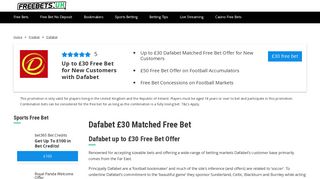 Get Your £30 Dafabet Offer now and bet on your favourite Sports