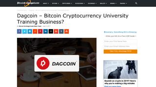 Dagcoin Review - Bitcoin Cryptocurrency University Training Business?