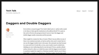 Daggers and Double Daggers – Tech Talk