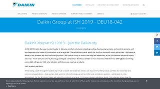 Daikin Group at ISH 2019 - DEU18-042 | Daikin - Daikin Europe