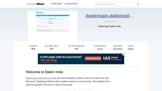 Dealerlogin.daikinindia.com website. Welcome to Daikin India.