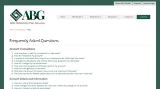 Frequently Asked Questions | ABG Retirement Plan Services