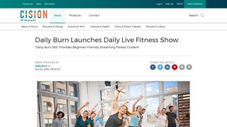 Daily Burn Launches Daily Live Fitness Show - PR Newswire