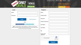 VOICE Daily Deals - Login or Register