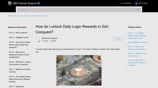 How do I unlock Daily Login Rewards in Got: Conquest? – HBO Games
