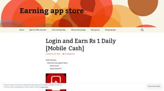 Login and Earn Rs 1 Daily [Mobile Cash] | Earning app store