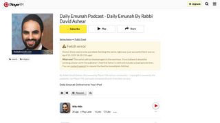 Daily Emunah Podcast - Daily Emunah By Rabbi David Ashear podcast