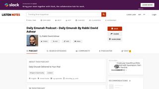 Daily Emunah Podcast - Daily Emunah By Rabbi David Ashear ...